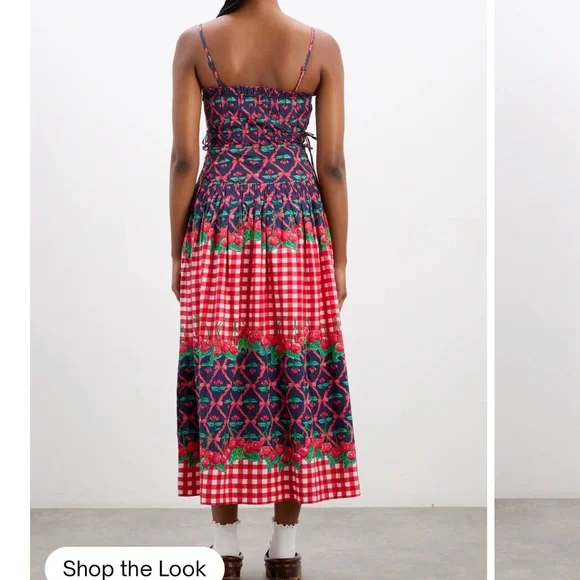 NEW Damson Madder Kelia Midi Dress - Cherry Pie - Picture 2 of 4